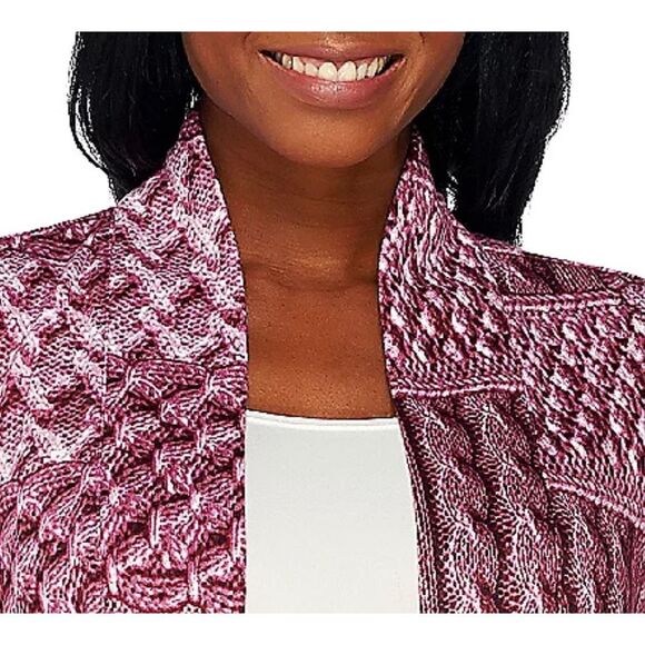 Denim & Co Womens 3X Printed Heavenly Jersey Open Front Cardigan Gray NWT - Picture 2 of 5